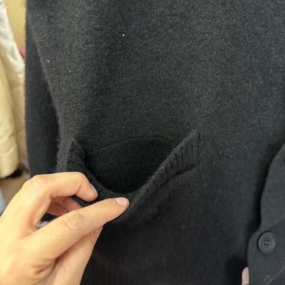 Sandro Yak Cardigan Black Size Medium V-Neck Knit - Picture 10 of 13